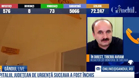 GÂNDUL LIVE. Tiberiu Avram, redactor-șef Monitorul de Suceava: Medicii au fost instruiți să păstreze tăcerea / Detalii despre femeia care ar fi contactat Covid-19 din spital
