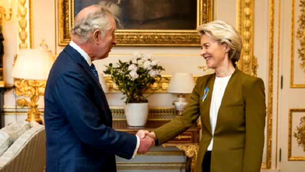 REGELE Charles al III-lea a primit-o la Castelul Windsor pe Ursula von der Leyen