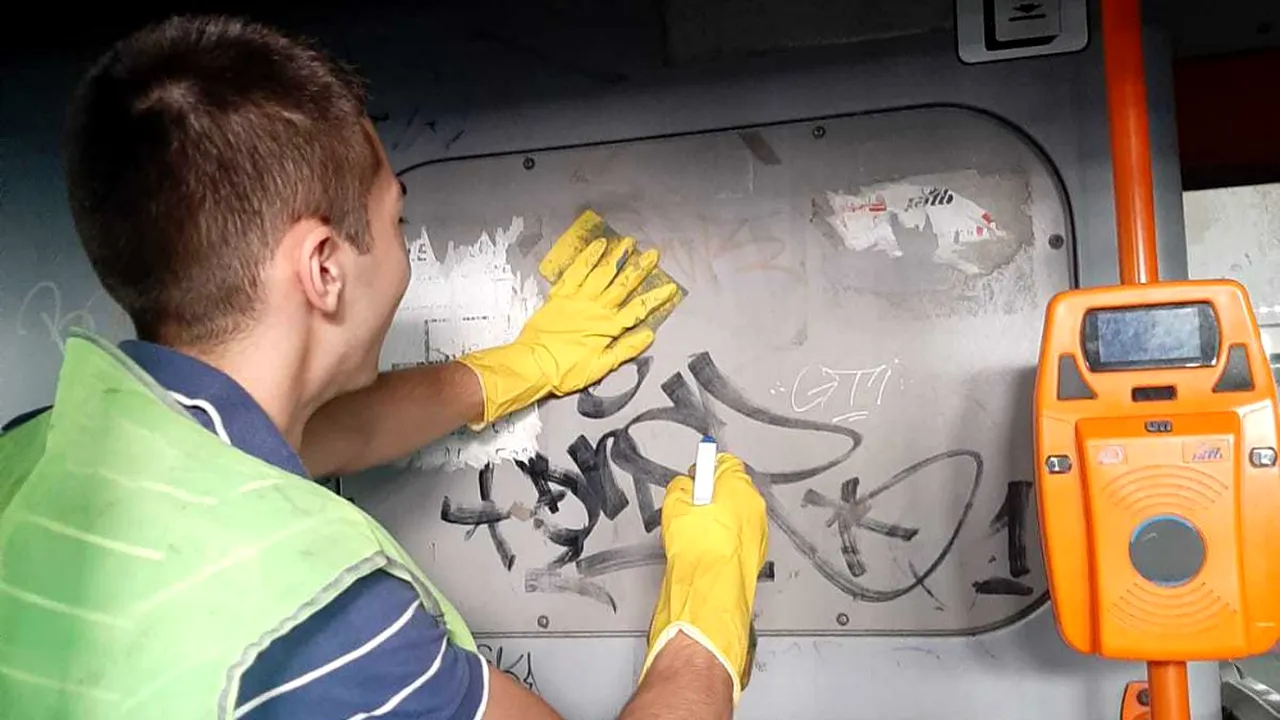 O nouă acțiune de igienizare a autobuzelor STB. Călătorii sunt atenționați să păstreze curățenia