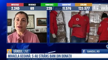 GÂNDUL LIVE. Mihaela Geoană, membru de onoare al Crucii Roșii: „Au fost distribuite un milion de măști” / „Banca de alimente funcționează foarte bine pentru familiile nevoiașe” / „Nu uităm de pacientele oncologice”