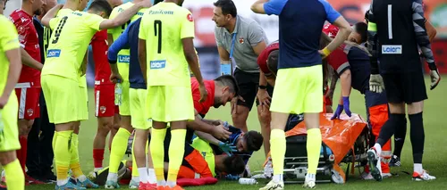 Atac criminal în meciul Dinamo - Poli Iași, 1-0. Josue Homawoo l-a trimis pe Luca Mihai la spital. Poliția a fost sesizată