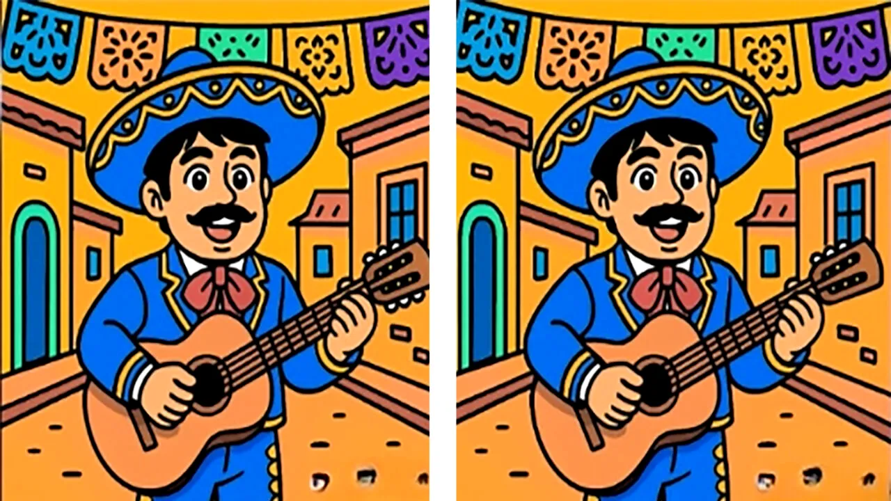 Test de perspicacitate | Găsiți 3 diferențe între acești doi mariachi