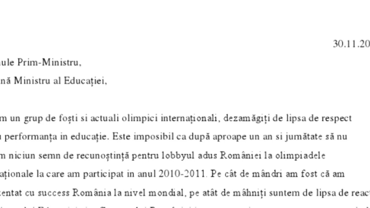 Olimpicii internaționali către Ecaterina Andronescu: „Ne simțim umiliți
