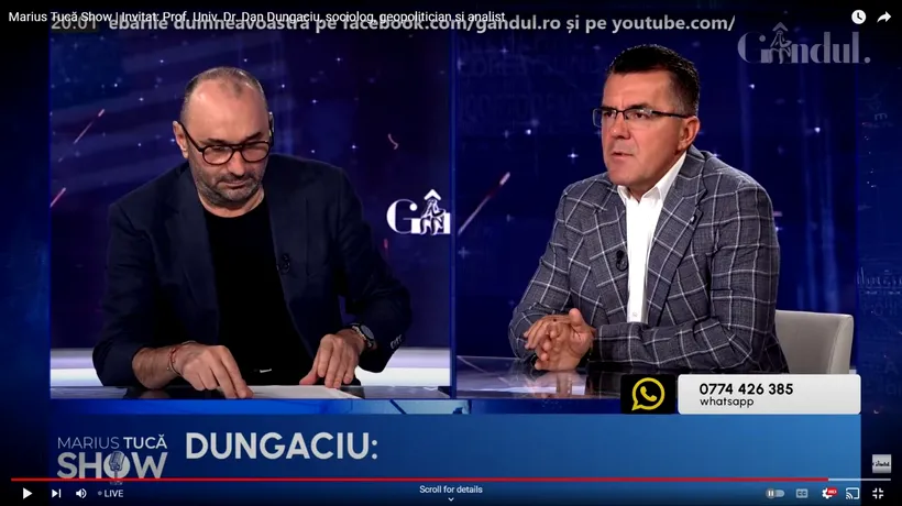 POLL Marius Tucă Show: „Care este cel mai mare vis al românilor, din punctul dumneavoastră de vedere?”. Au existat trei variante de răspuns