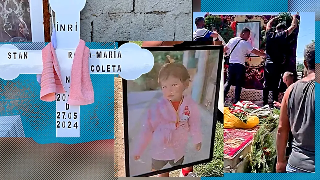 Raisa, fetița de 2 ani ucisă de verișorul ei, înmormântată. Tatăl copilei, acuzații grave: „Băiatul criminal a fost ajutat de cineva din familie”