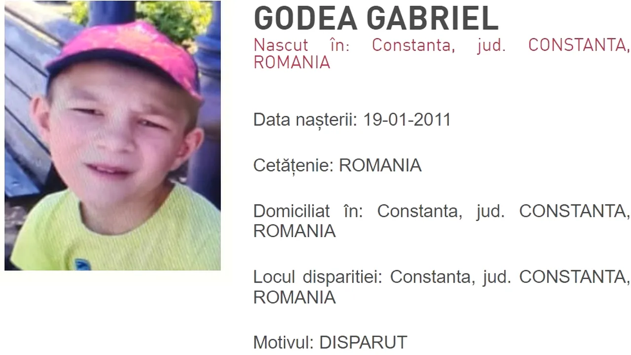 Mesaj Ro-Alert în cazul unui copil dispărut la Constanța