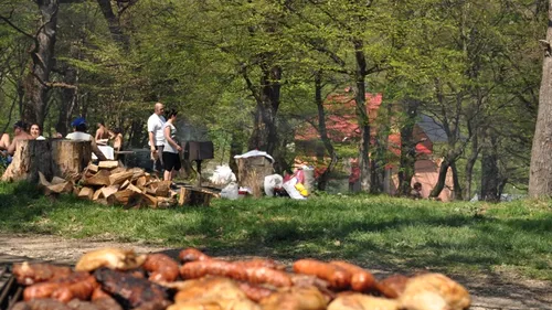 Sute de oameni la picnic în Pădurea Schullerwald din Bistrița, unde Primăria le-a servit folclor