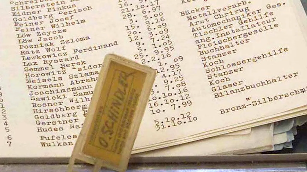 Lista lui Schindler nu a găsit cumpărător pe eBay