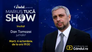 Marius Tucă Show începe marți, 6 octombrie, de la ora 19.00, live pe Gândul. Invitat: Dan Tomozei