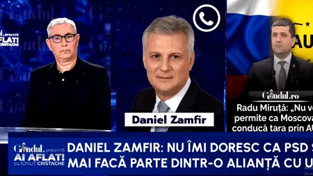 Daniel Zamfir: Nu îmi doresc ca PSD să mai facă parte dintr-o alianță cu USR