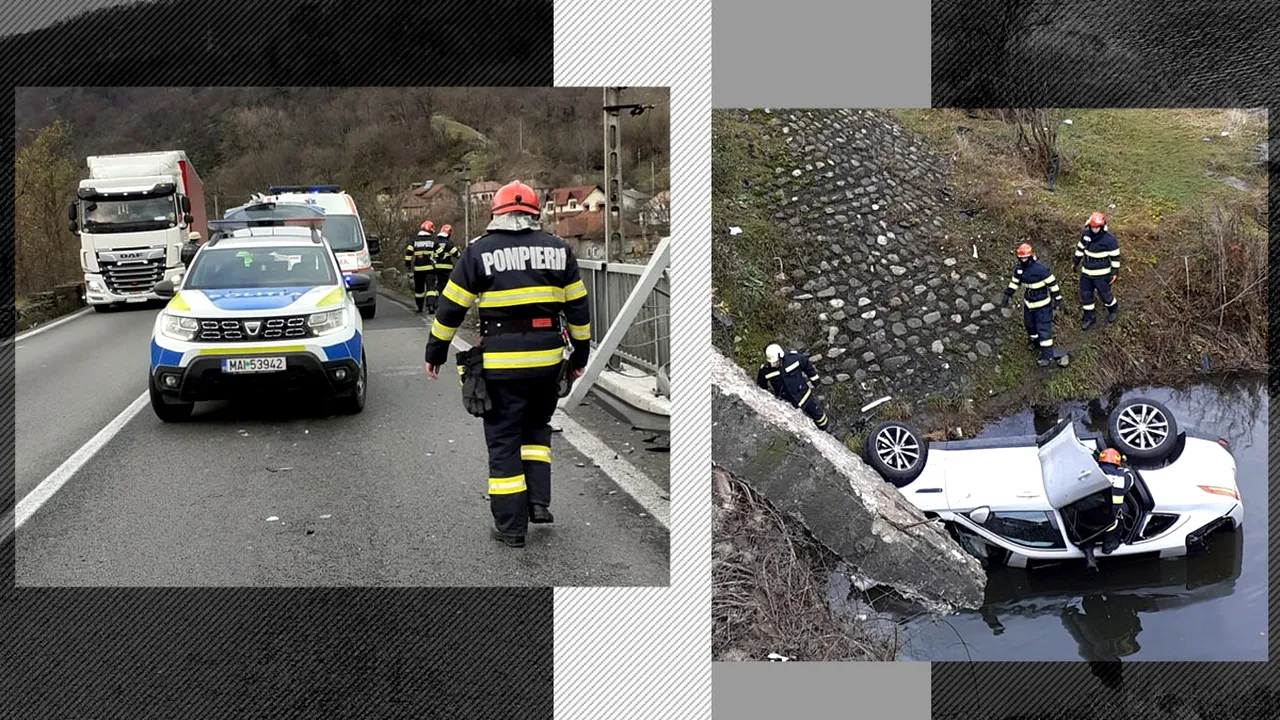 Primarul din Târgoviște, Daniel Cristian Stan, fosta sa soție și fetița lor au plonjat cu mașina în Olt. Nici o victimă, Jaguarul praf