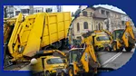 O mașină de gunoi a fost ”înghițită” de o groapă apărută în centrul orașului Galați. Cum justifică primarul incidentul: ”E ceva obișnuit în toate orașele”