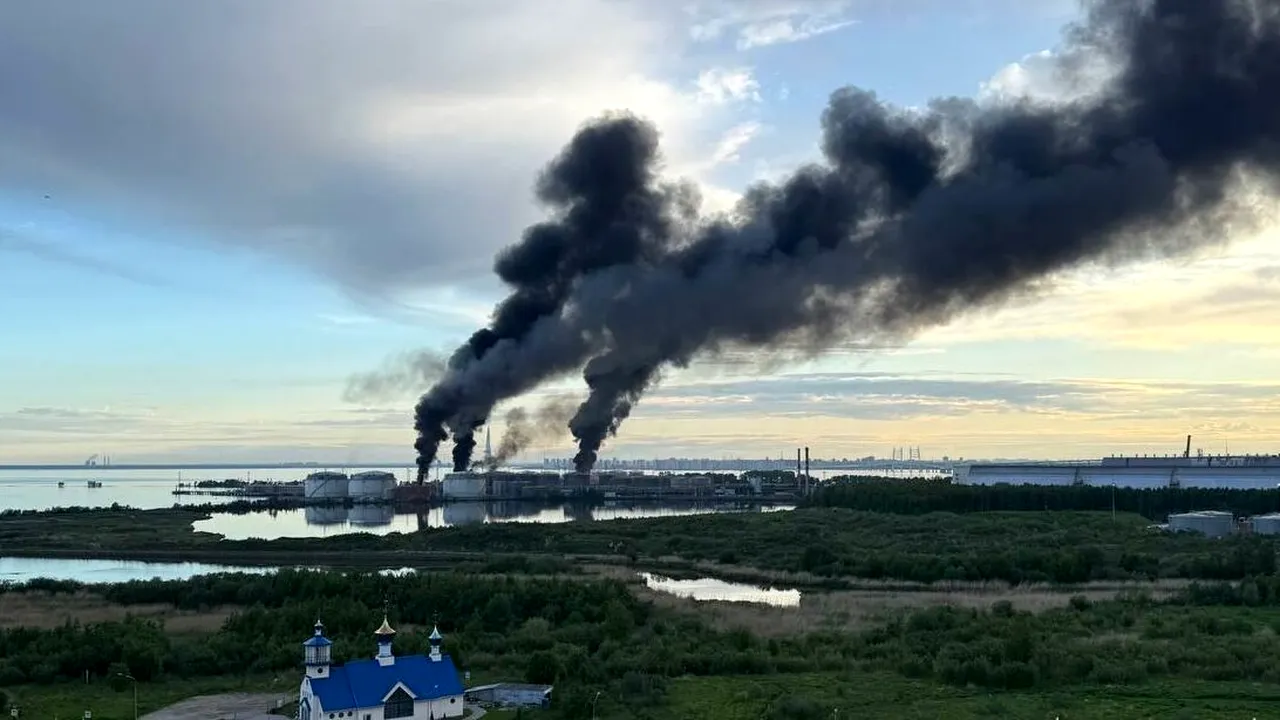 Alertă la Sankt Petersburg. Ucraina a atacat cu drone cel mai mare terminal petrolier din Rusia, situat la 1.100 km de graniță. Ce anunță Zelenski