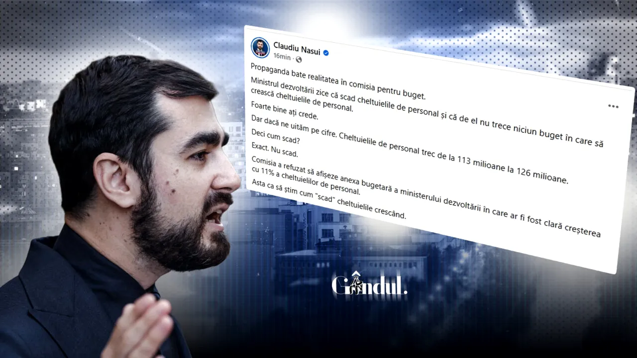 Năsui susține că la Ministerul Dezvoltării cheltuielile 