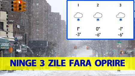 Orașele din România în care se întorc ninsorile începând cu 1 martie. Ninge 3 zile fără oprire!