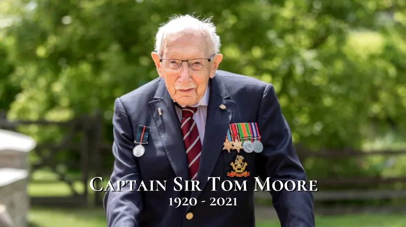 A murit Sir Tom Moore, veteranul de 100 de ani care a strâns peste 30 de milioane de lire sterline pentru spitalele britanice, plimbându-se în grădină. Recent, se infectase cu Covid-19