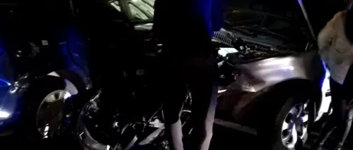 Accident grav în Iași: Șoferul unui BMW a intrat în patru mașini după ce același autoturism ar fi fost surprins în cadrul unor drifturi - FOTO
