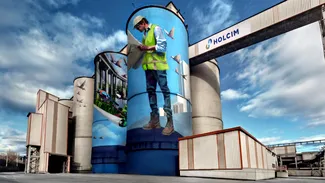 Holcim România marchează o premieră în industrie: primul mural sustenabil dintr-o fabrică din România