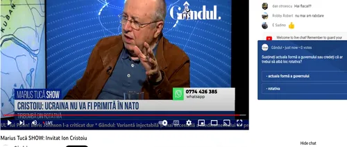 POLL Marius Tucă Show: „Susțineți actuala formă a guvernului sau credeți că ar trebui să aibă loc rotativa?”