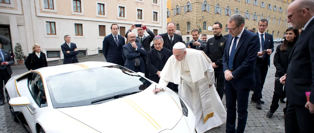 Vrei să câștigi LAMBORGHINI-ul binecuvântat de Papa Francisc cu o donație de doar 10 DOLARI? Banii vor fi direcționați către CAUZE UMANITARE