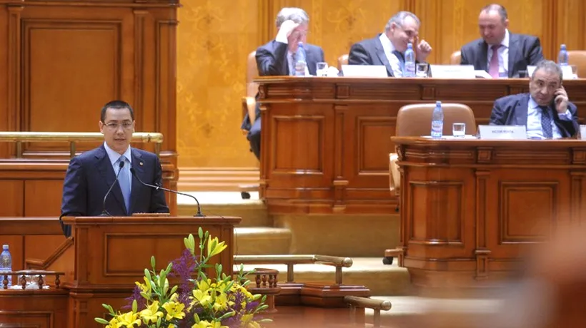 Ponta vrea să se adreseze marți Parlamentului