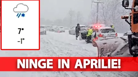 Nu am scăpat de iarnă! Unde NINGE în aprilie 2024, în România, potrivit meteorologilor Accuweather