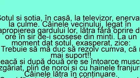 BANCUL DE MIERCURI | „Soțul și soția, în casă, la televizor, enervați la culme”