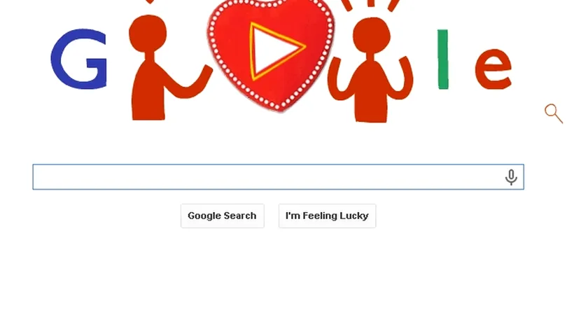 ZIUA ÎNDRĂGOSTIȚILOR 2014 Google Doodle. Logo de ZIUA ÎNDRĂGOSTIȚILOR