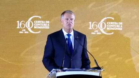 Klaus Iohannis la aniversarea Curții de Conturi: Monitorizarea fondurilor structurale - linie vitală de dezvoltare economică a României