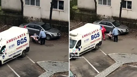 VIDEO | Pacientă din Iași, dusă cu roaba până la ambulanță pentru că targa era defectă