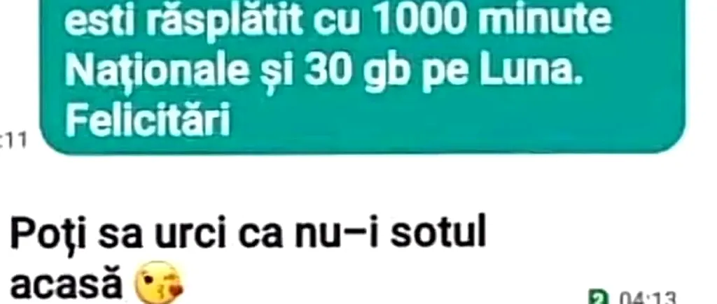 BANC | „Ești clientul nostru fidel și ești răsplătit cu 1.000 de minute naționale și 30 GB pe lună. Felicitări!”