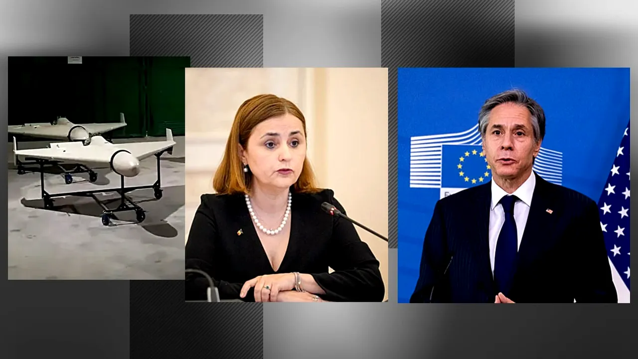 Convorbire telefonică între Luminița Odobescu și șeful diplomației SUA, Antony Blinken, despre atacurile cu drone de la granița României