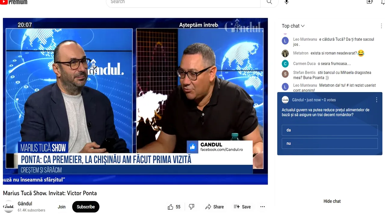 POLL Marius Tucă Show: „Actualul guvern va putea reduce prețul alimentelor de bază și să asigure un trai decent românilor”