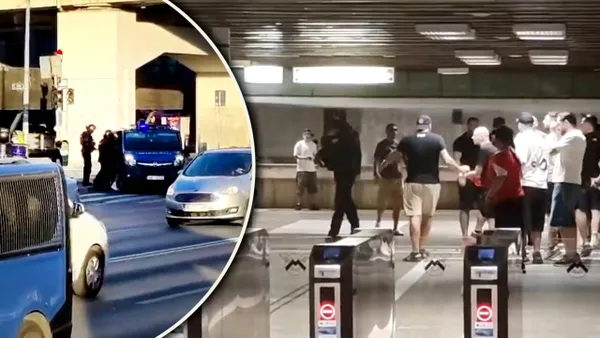 Incidente înainte de Rapid-Dinamo, la metrou Basarab. Jandarmii au intervenit după un conflict între suporteri