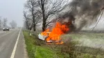 Accident rutier pe Drumul Național 65. A ars de viu în propria mașină