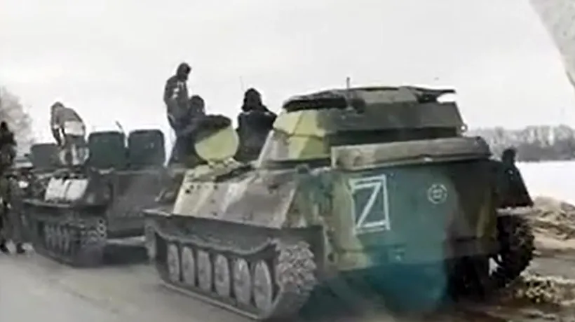 Tancuri rusești marcate cu semnul „Z” la granițele Ucrainei. Ce spus analiștii militari