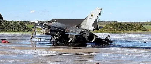 Avion F-16 Falcon DISTRUS în Belgia. Un mecanic DESCHIDE FOCUL accidental cu 6.000 de gloanțe PE MINUT