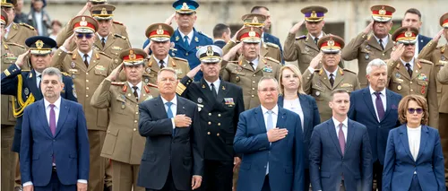 VIDEO | Ziua Armatei Române/ <i class='ep-highlight'>Klaus</i> <i class='ep-highlight'>Iohannis</i> și Marcel Ciolacu participă la ceremonia militară și religioasă din Parcul Carol