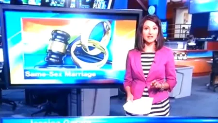 Incident amuzant în timpul unei emisiuni de știri. 