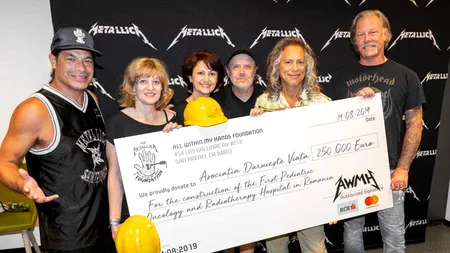 Metallica a donat 250.000 de euro pentru campania Dăruiește Viață / Rockerii au pus umărul la ridicarea primului Spital de Oncologie și Radioterapie Pediatrică din România