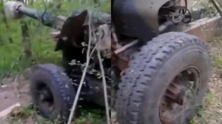 VIDEO | Obuzier fabricat la REȘIȚA, folosit pe frontul din Ucraina