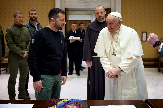 Volodimir Zelenski și Papa Francisc, la Vatican / Sursa FOTO: Profimedia