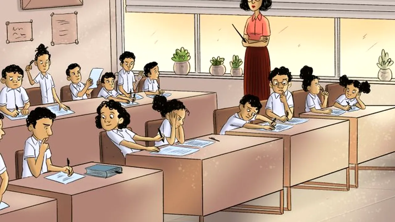 Test IQ cu 10 quiz-uri | Primul: Care dintre acești elevi copiază la teza de la limba română?