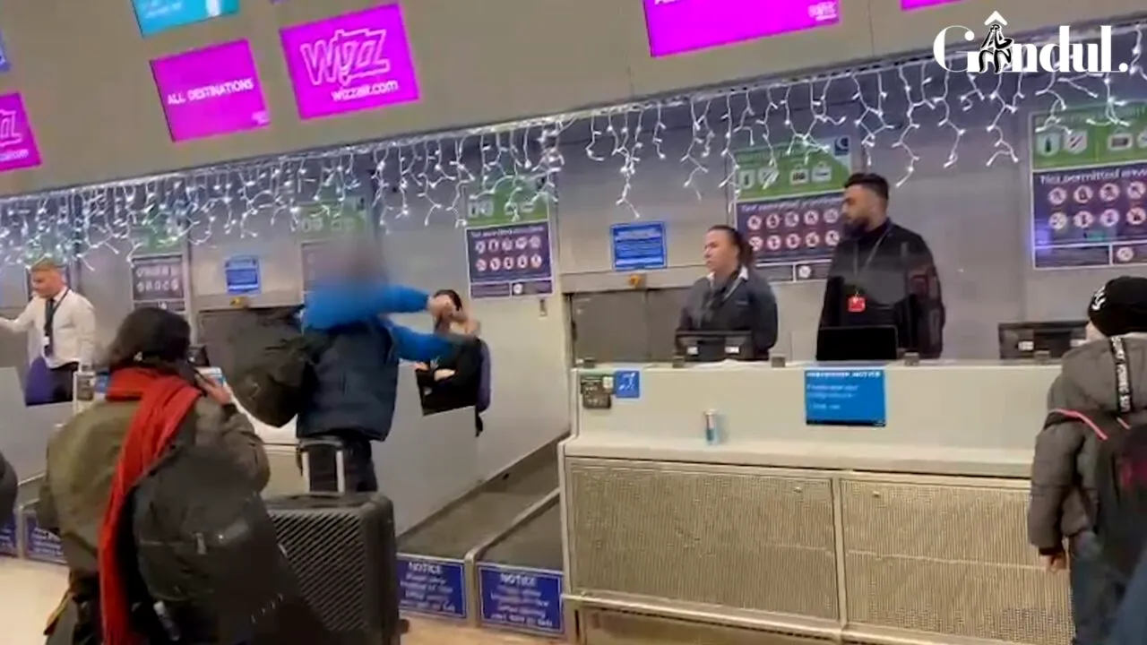 VIDEO EXCLUSIV - Scene incredibile pe un aeroport din Londra. Un român și-a rupt pașaportul de supărare că i s-a anulat zborul Wizz Air: „Rup tot. I want to travelling” / Reacția companiei