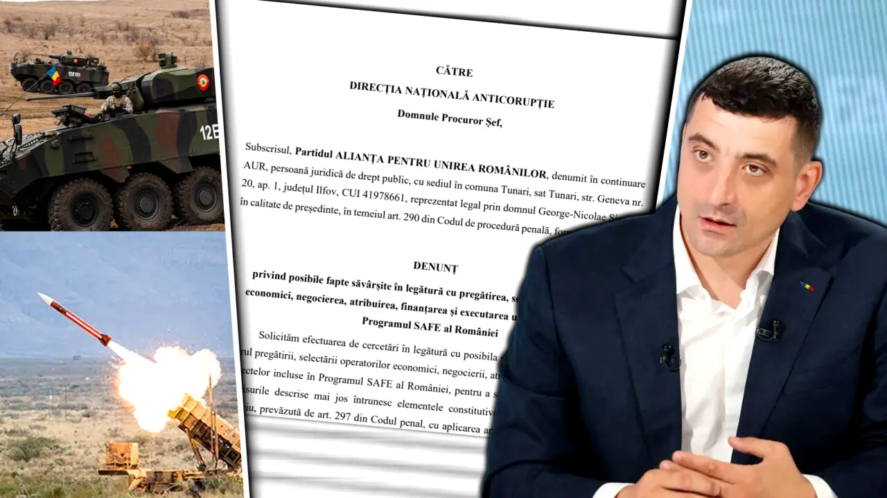 AUR a depus denunț la DNA pe programul SAFE. Partidul lui Simion vrea ca procurorii să verifice cum au fost atribuite contractele de 16,7 miliarde de euro, de Guvernul Bolojan. Gândul publică denunțul care are la bază o anchetă de presă