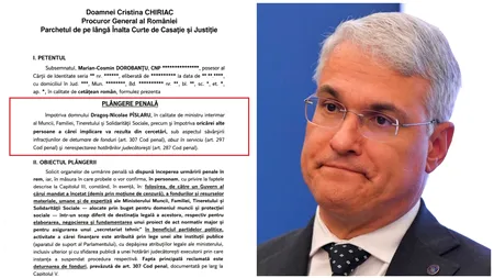 Șeful sindicaliștilor din Administrația Penitenciarelor i-a făcut plângere penală lui Dragoș Pîslaru pentru corupție și sfidarea deciziei instanței