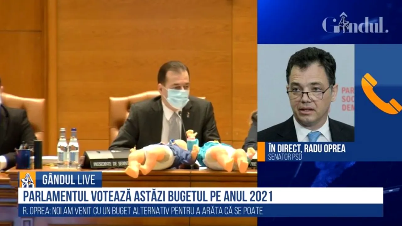 GÂNDUL LIVE. Radu Oprea, senator PSD: „E un buget al austerității. Sărăcirea populației, realitatea guvernării PNL!”
