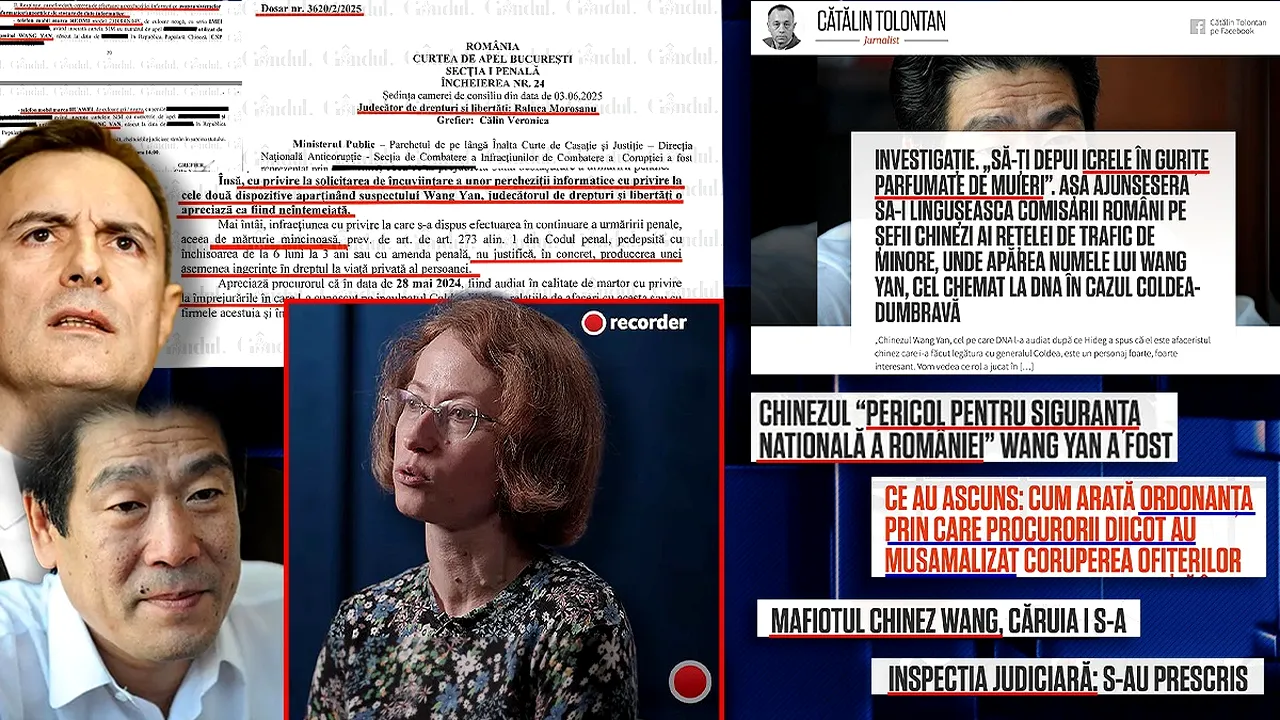 Cine este controversatul om de afaceri chinez pentru care judecătorul Raluca Moroșanu, „eroina” Recorder, a blocat în premieră percheziția DNA, în dosarul Coldea 2, așa cum dezvăluie Gândul. Jurnalistul Cătălin Tolontan scrie de 7 ani de dosarul „Shanghai”. Wang Yan, „un pericol pentru siguranța națională”