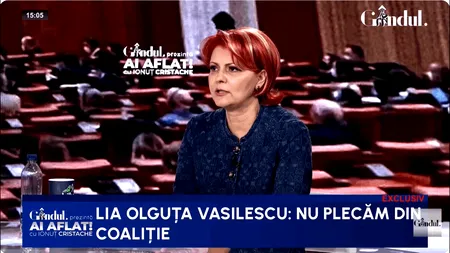 Lia Olguța Vasilescu dă vina pe Bolojan pentru haosul de la Guvern: „Totul este BLOCAT la ora actuală din cauza lui”