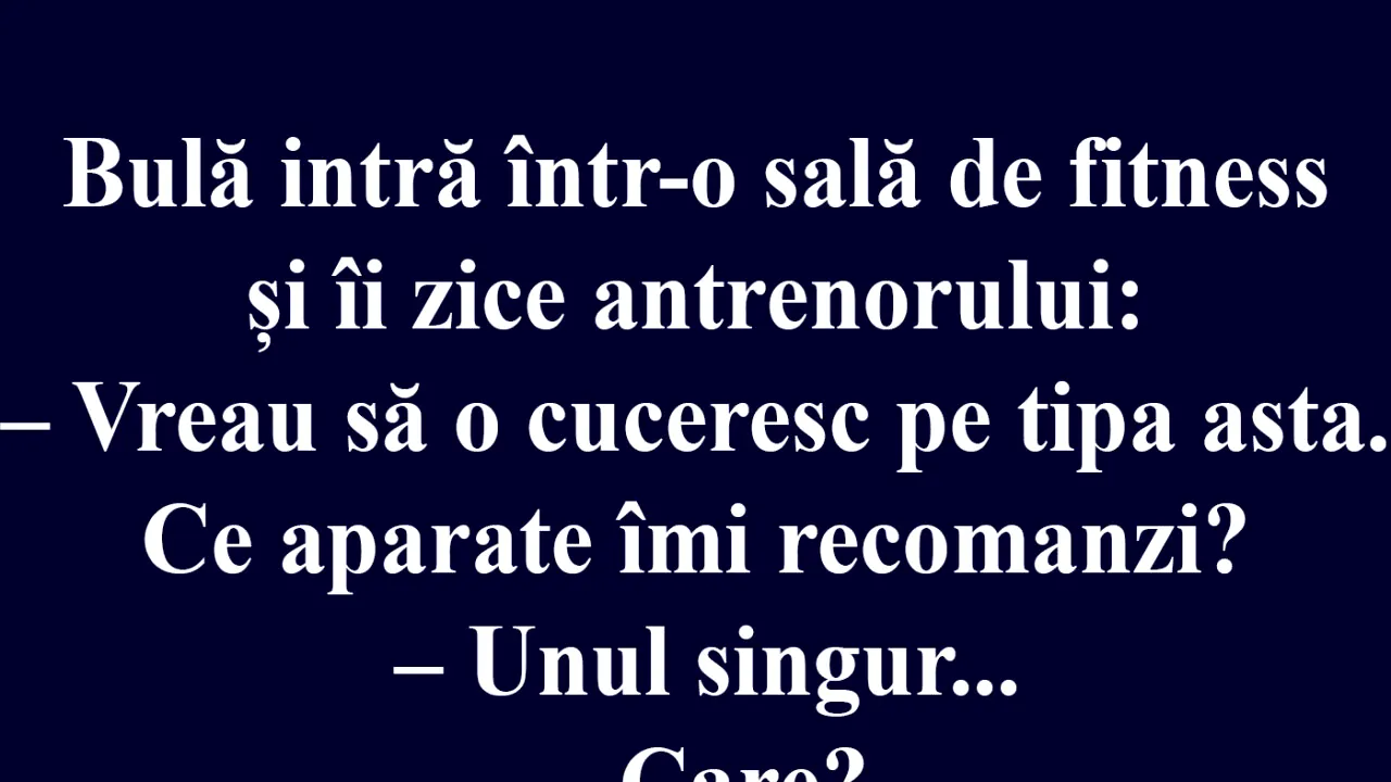 Bancul de luni | Bulă la sala de fitness